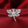 korean 925 Sterling Silver noble crystal beautiful Dragonfly Rings For Women wedding accessories Party Jewelry gifts