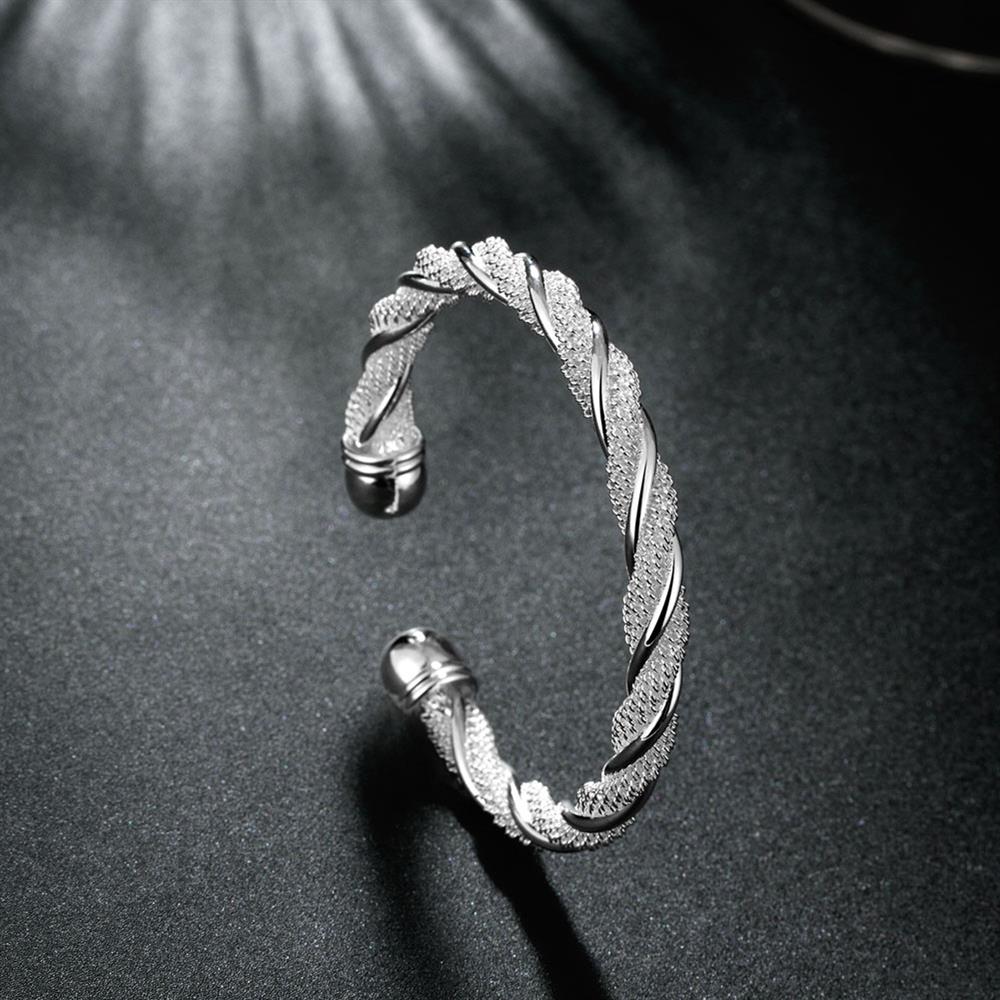 korean 925 sterling Silver Bracelets fine Twisted wire bangles for Women Party  wedding accessories Jewelry