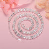 korean 925 sterling Silver lathe engraved pattern chain Necklace For Women Noble Party Wedding Jewelry Christmas gifts