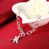 korean Pretty Zircon dragonfly pendant 925 sterling silver Bracelet for woman Wedding party jewelry Holiday gifts