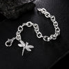 korean Pretty Zircon dragonfly pendant 925 sterling silver Bracelet for woman Wedding party jewelry Holiday gifts