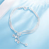 korean beautiful 925 sterling silver Tassel hanging heart snake chain Bracelet for woman Wedding party Gift fine Jewelry