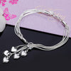 korean beautiful 925 sterling silver Tassel hanging heart snake chain Bracelet for woman Wedding party Gift fine Jewelry