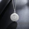 korean trend 925 Stamped Silver Pretty Hollow ball Pendant Necklace For Women wedding party  Jewelry Holiday gift