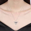 korean trend 925 Stamped Silver noble Zircon Heart wings Pendant Necklace For Women wedding party Jewelry gifts