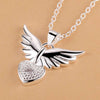 korean trend 925 Stamped Silver noble Zircon Heart wings Pendant Necklace For Women wedding party Jewelry gifts