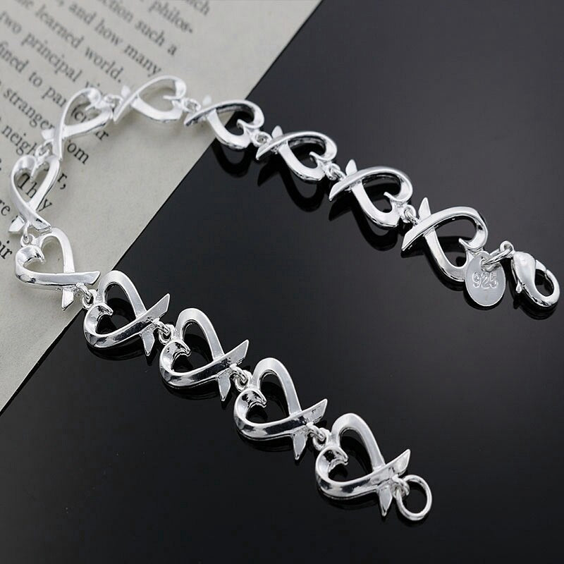 korean trend 925 sterling silver fine heart kelp Bracelet for woman  jewelry Wedding party Christmas gifts