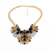 kpop Chunky Zinc Alloy Gold Color Chain Big Necklace Collier Femme Summer Imitation Gemstone Pendants Female Necklace