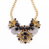 kpop Chunky Zinc Alloy Gold Color Chain Big Necklace Collier Femme Summer Imitation Gemstone Pendants Female Necklace