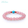 8MM Natural Pink Rose Quartz Trendy Round Bracelet Jewelry For Women Party Gift