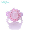 Crystal Rings For Women Handmade 100% Natural Pink Rose Quartz Powder Lovely Romantic Fine Jewelry Princess Ring 2301