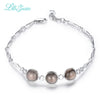 Fashion Silver Bracelet 5.48ct Natural Smoky Crystal Brown Stone Sterling Silver Jewelry Bracelets For Women