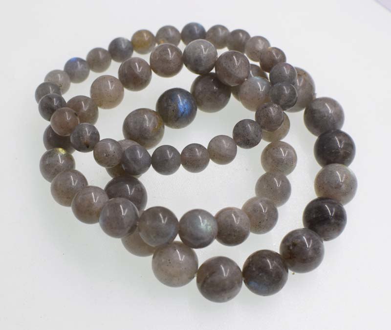 labradorite round black 8/10/12mm bracelet 7.5inch   beads nature FPPJ