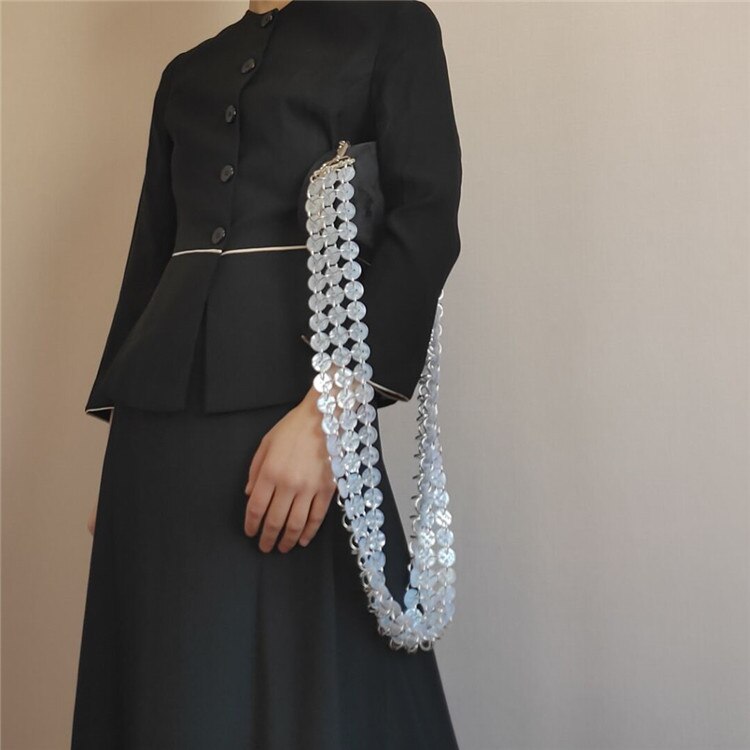 large Wide shoulder strap retro acrylic resin chain color resin handmade detachable thick chain sash fashionable style good
