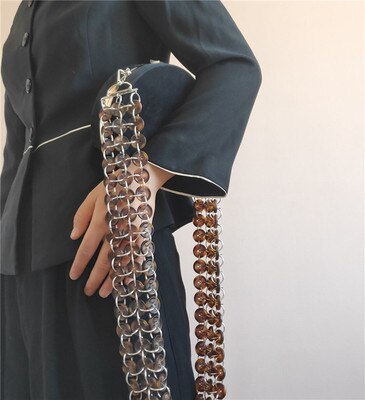 large Wide shoulder strap retro acrylic resin chain color resin handmade detachable thick chain sash fashionable style good