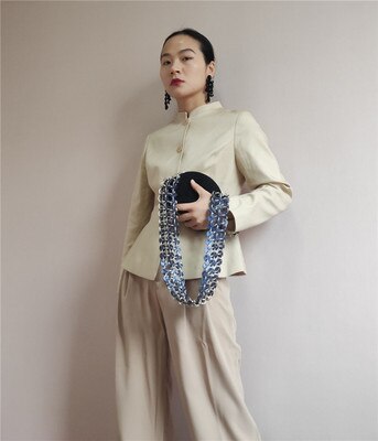 large Wide shoulder strap retro acrylic resin chain color resin handmade detachable thick chain sash fashionable style good