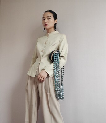 large Wide shoulder strap retro acrylic resin chain color resin handmade detachable thick chain sash fashionable style good