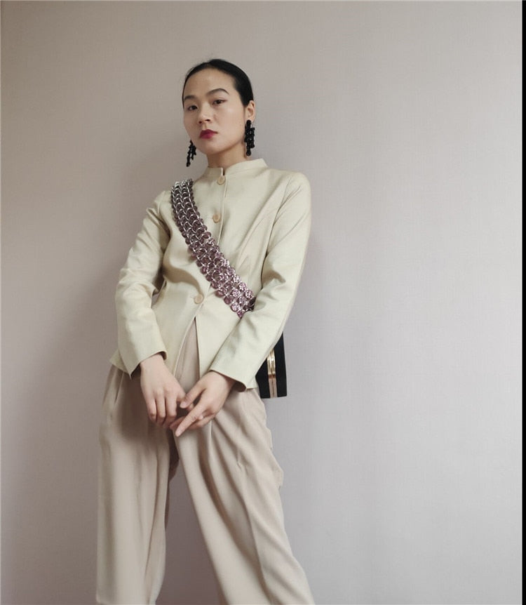 large Wide shoulder strap retro acrylic resin chain color resin handmade detachable thick chain sash fashionable style good