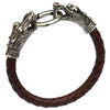 leather Tibetan silver men bracelet titanium fashion male vintage accessories parataxis dragon bracelet men jewelry 2025