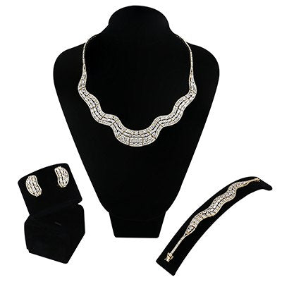 limited edition sale very large 4pcs jewelry sets Necklace/Bracelet/earrings/free size ring big party jewellery set for women