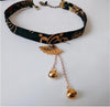 lolita Choker Necklace Japanese Style Cloth Crane Retro Circle Tassel Clavicle Women Chain Necklace B782