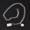 love me tender Square Round Tags Necklace Streetwear Harajuku Stainless Steel Hip-hop Choker Charm Necklaces Women Girl