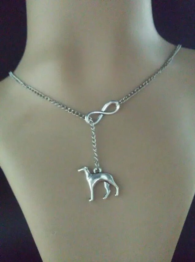 lucky 8&amp;Greyhound Dog Vintage charm sweater chain suitable necklace&amp;bracelet DIY Women jewelry Accessories B530