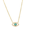 lucky young girl women jewelry Gold filled vermeil 925 sterling silver cute charm with blue opal silver lucky necklace