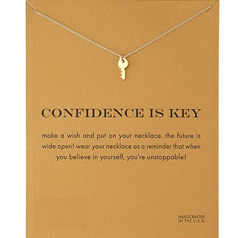 make wish confidence is key gold silver color small simple Clavicle Necklace Minima Pendant Necklace Women jewelry Na