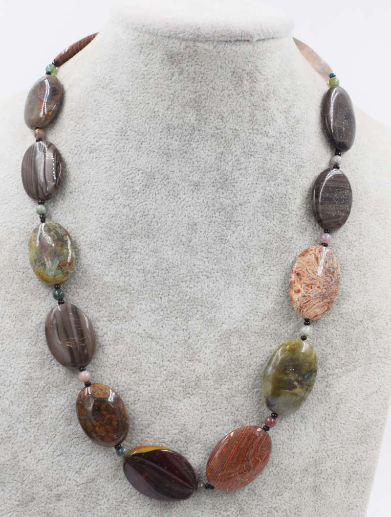 mix-shape colorful agate jade necklace 18nch   beads nature woman discount