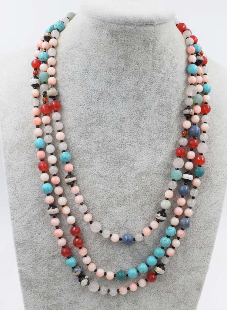 mix-shape colorful agate jade necklace 18nch   beads nature woman discount