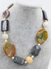 mix-shape colorful agate jade necklace 18nch   beads nature woman discount