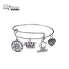 United State Army Wife Charm Bracelet Stainless Steel Expandable Wire Bangle With I Love My Soldier Handmade Jewelry