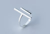nEW Solid 925 Sterling Silver Adjustable Shorter &Longer Straight Bar Design Ring For Cocktail GTLJ727