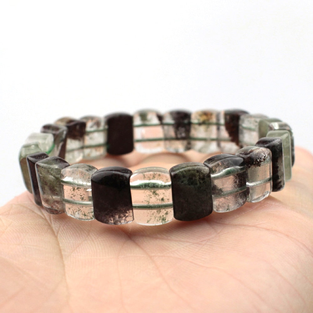 natural Crystal Green-Phanto stone bracelet natural gemstone beads bracelet DIY jewely for woman for gift   !