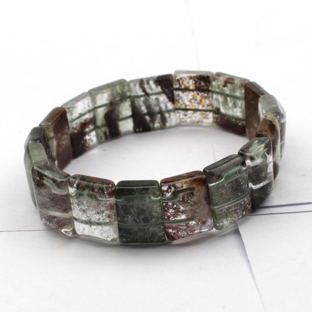 natural Crystal Green-Phantom Quartz stone bracelet natural gemstone bracelet DIY jewely for woman for gift   !