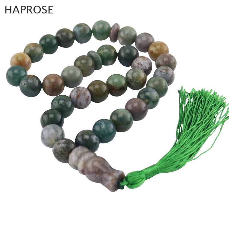 natural Indian agate bracelet tassel Round Shape beads Prayer 33 Islamic Muslim tasbih Allah Rosary Trendy agate Free shipping