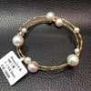 natural akoya pearl bracelet 4-8MM 18K multi-tone gold multi layers fine women jewelry