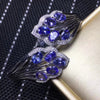 natural blue tanzanite gem bangles natural gemstone Bracelet 925 sterling silver women Elegant Leaf embrace party fine jewelery