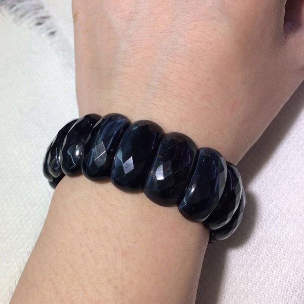 natural blue tiger eye beads bracelet natural gemstone bangle DIY jewelry bracelet for man for woman   !