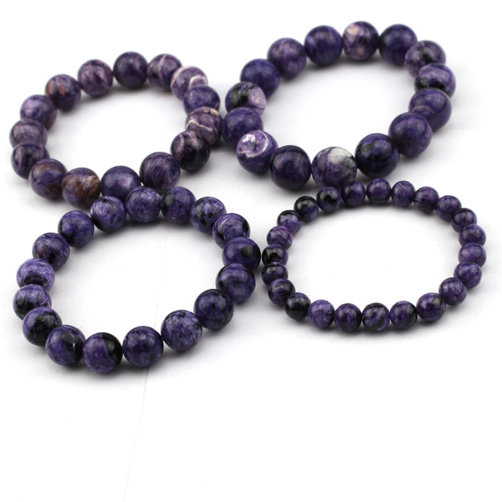 natural charoite stone beads bracelet natural gemstone bracelet DIY jewelry for woman for gift   !