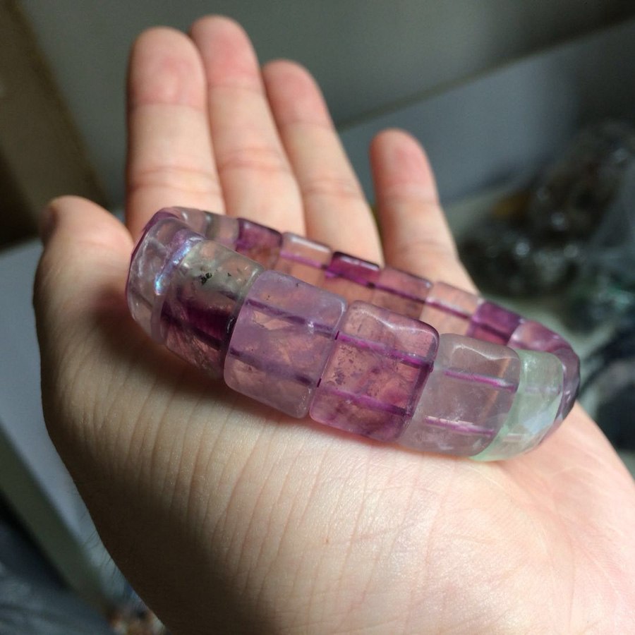 natural fluorite stone beads bracelet natural gemstone bangle fine jewelry for woman for gift   !