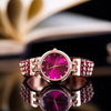 natural garnet stone bracelet & 33mm watch DIY jewelry for woman waterproof watch for summer beach   !