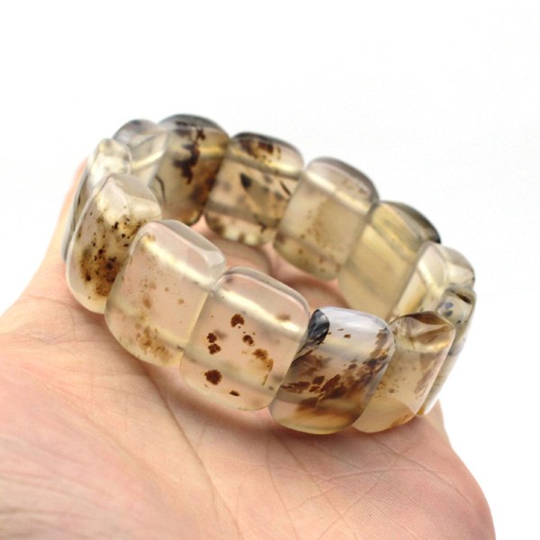 natural gr leaf agate stone beads bracelet natural gemstone bracelet DIY jewelry bracelet for woman for gift   !