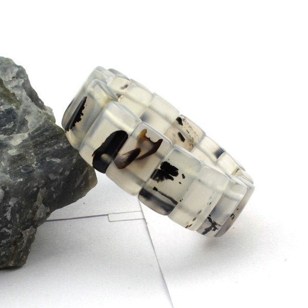 natural gr leaf agate stone beads bracelet natural gemstone bracelet DIY jewelry bracelet for woman for gift   !