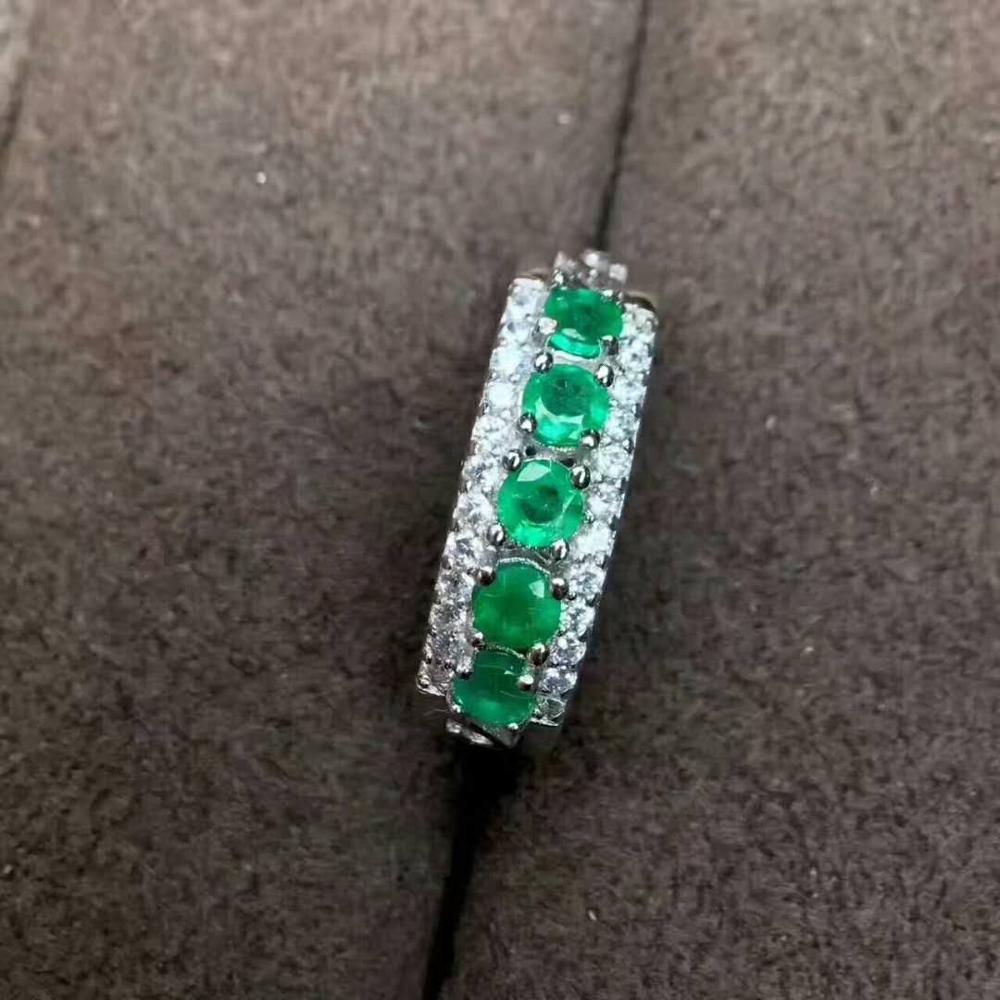 natural green emerald gemstone ring in 925 sterling silver fine jewelry for women ,Real zambia emerald Ring with box