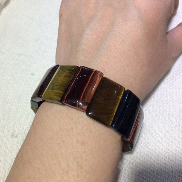 natural mixed tiger eye stone beads bracelet natural gemstone bangle DIY jewelry bracelet for man for woman   !