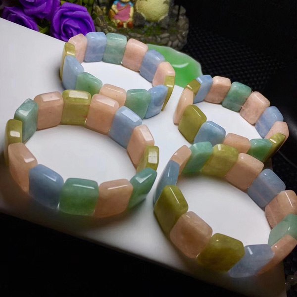 natural morganite stone beads bracelet natural gemstone bangle charming bracelet for woman for gift   !