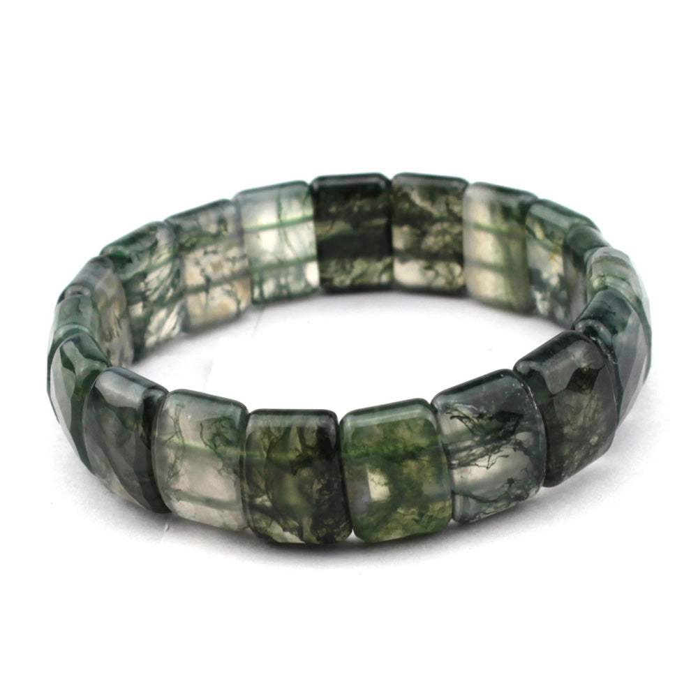 natural moss agate stone beads bracelet natural gemstone bracelet DIY jewelry bracelet for woman for gift   !