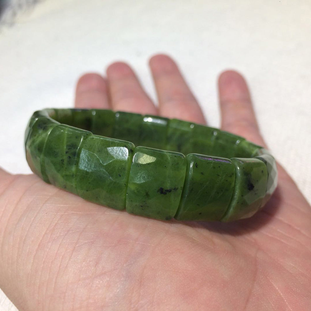 natural nephrite /canadian jade stone beads bracelet natural gemstone bangle DIY jewelry for woman for gift   !